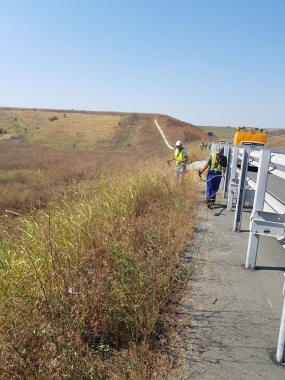 Estetica rutieră- cosit manual in zona parapetului direcțional A2 c1 km 175- km 185